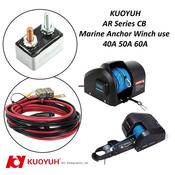 KUOYUH AR Series #10-32 Stud Circuit Breakers for Marine Anchor Winches KUOYUH AR Series #10-32 Stud Circuit Breakers for Marine Anchor Winches