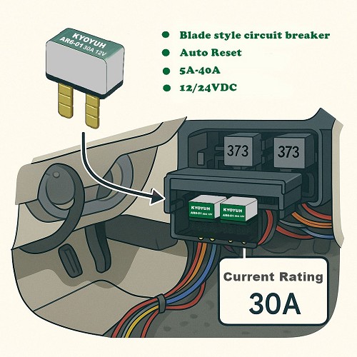 KUOYUH Blade Type Circuit Breakers for Automotive KUOYUH Blade Type Circuit Breakers for Automotive