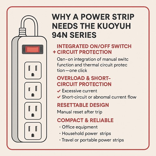 Why a Power Strip Needs the KUOYUH 94N Series Power Strip Tripping Circuit Breaker?
