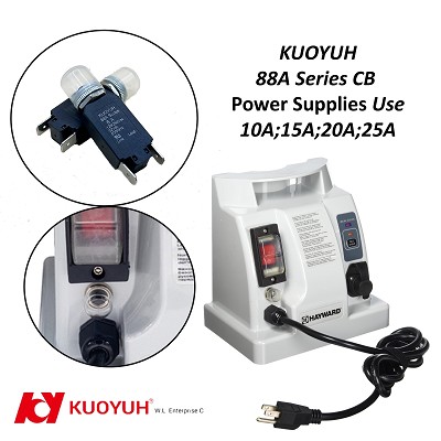 外接泳池清潔機的電源供應器配備一顆KUOYUH 88A 系列熱動式按壓復位過載保護器