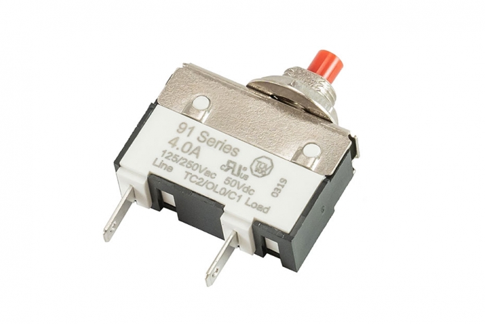 91 Series 4 AMP Push-To-Reset Circuit Breaker